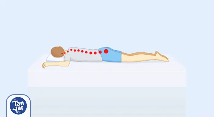 روش خوابیدن نا درست روی شکم